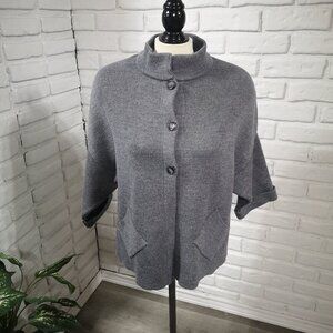 Cocogio Made in Italy Grey Ladies Size Medium Merino Wool Blend Cardigan